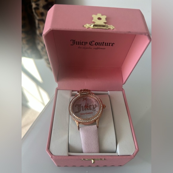 Juicy couture pink crown rose gold watch